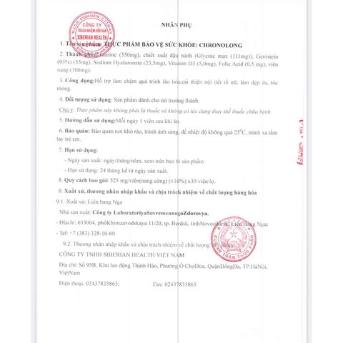 Chronolong - Tăng vòng 1, Đẹp da, Mờ nám, Tăng cường nội tiết tố nữ,