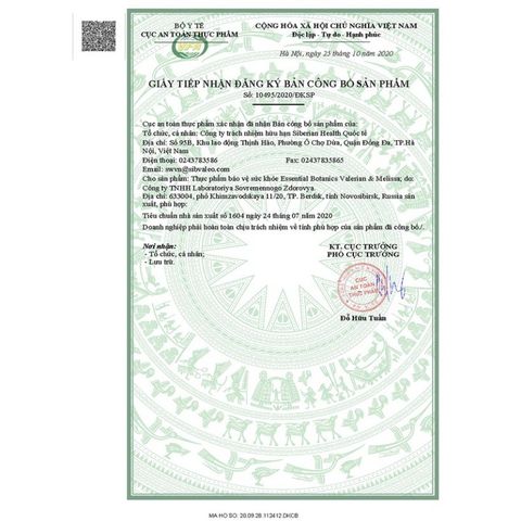 Hỗ trợ điều trị mất ngủ Essential Botanics Valerian & Melissa - SIBERIAN WELLNESS