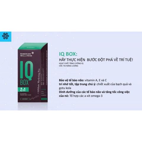 Viên uống hoạt huyết dưỡng não IQ Box - Tăng cường trí nhớ IQ Box Siberian Wellness - Hộp 30 gói