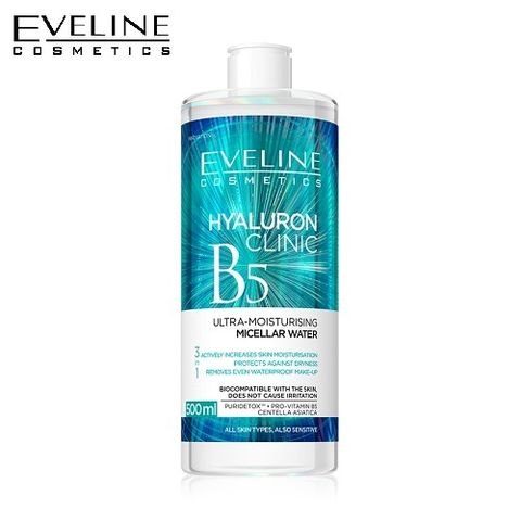 Nước Tẩy Trang Eveline Hyaluron Clinic B5 Cấp Ẩm 500ml