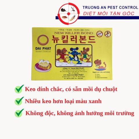 Keo dính chuột ĐẠI PHÁT vàng, nguyên liệu Hàn Quốc, dính cực chắc, có sẵn mồi thu hút chuột