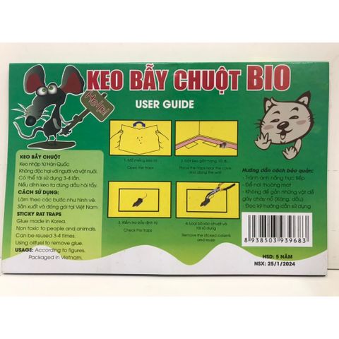 [Bán sỉ] 100 miếng keo dính chuột nhắt BIO có sẵn mồi dụ chuột, keo dính chắc, hàng Việt Nam