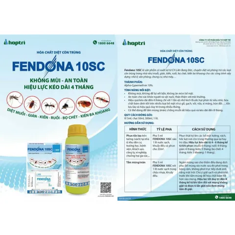 Thuốc diệt muỗi FENDONA 10SC, hạ gục hiệu quả, phòng chống sốt xuất huyết, sản phẩm BASF, chai 1 lít