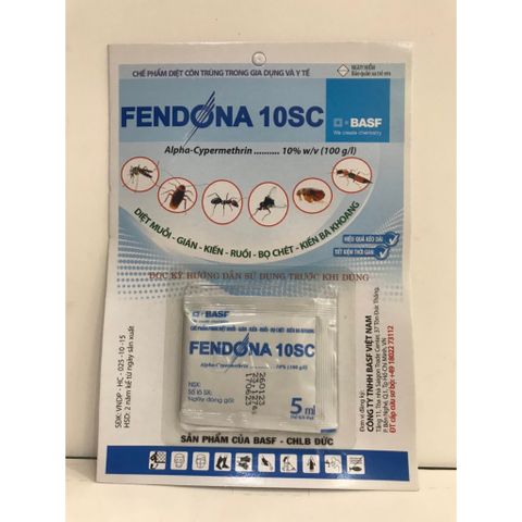 Thuốc diệt muỗi FENDONA 10SC, hạ gục hiệu quả, phòng chống sốt xuất huyết, sản phẩm BASF, gói 5ml