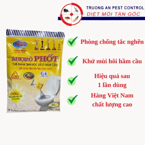 Bột xử lý hầm cầu MICRÔ PHỐT phòng chống tắc nghẽn, khử mùi hôi, hàng Việt Nam chất lượng cao