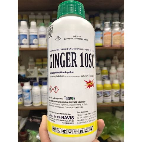 Thuốc diệt muỗi GINGER 10SC, dùng trong gia dụng và y tế, nhập khẩu Ấn Độ, chai 1 lít