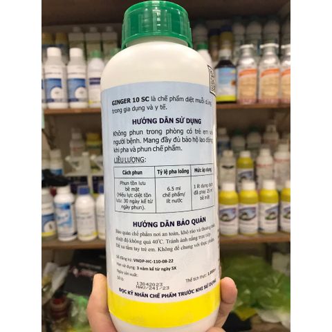 Thuốc diệt muỗi GINGER 10SC, dùng trong gia dụng và y tế, nhập khẩu Ấn Độ, chai 1 lít