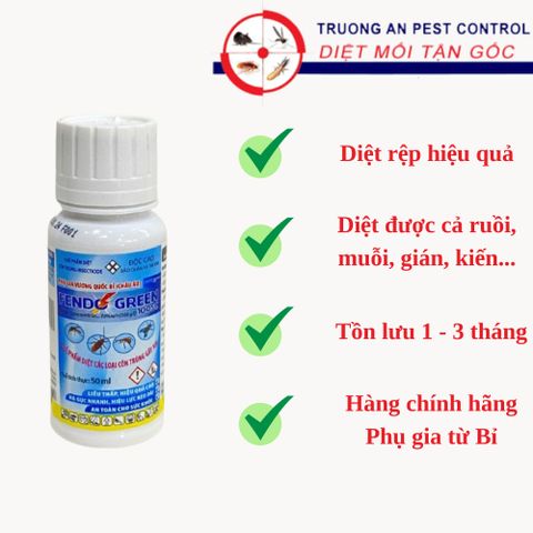 Thuốc diệt rệp giường FENDO GREEN 100 SC, diệt cả ruồi, muỗi, các loài côn trùng khác, chai 50ml