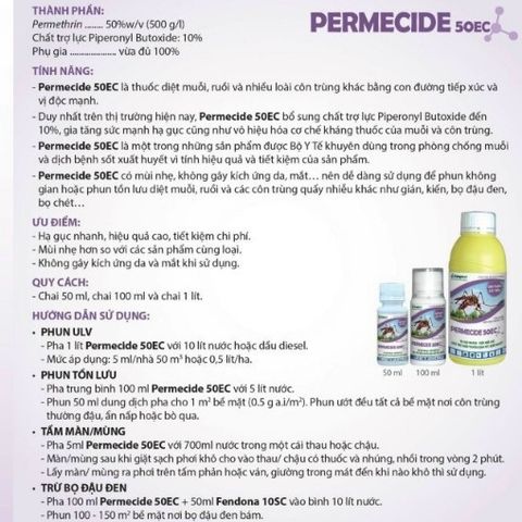 Thuốc diệt bọ đậu đen PERMECIDE 50EC diệt cả côn trùng khác sản phẩm Hợp Trí, chai 100ml