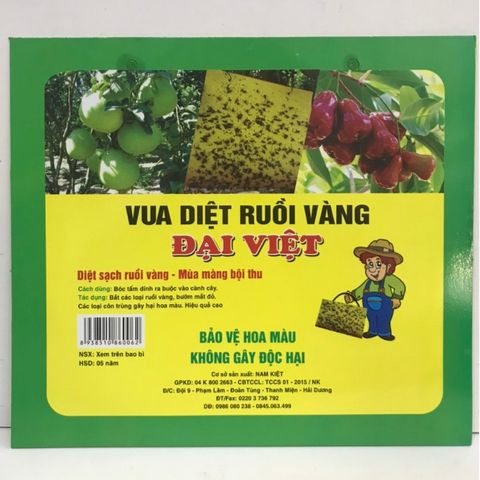 Keo dính ruồi vàng ĐẠI VIỆT, bắt các loại ruồi vàng, bướm mắt đỏ, các loại côn trùng gây hại hoa màu