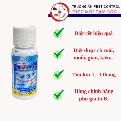 Thuốc diệt rết FENDO GREEN 100 SC, diệt cả ruồi, muỗi, cuốn chiếu..., chai 50ml