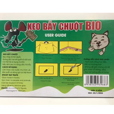 10 miếng keo dính chuột nhắt BIO có sẵn mồi dụ chuột, keo dính chắc, chuột đã vào thì không thể thoát
