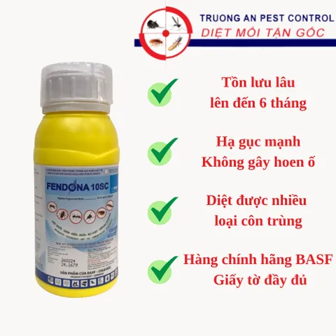 Thuốc diệt muỗi FENDONA 10SC, hạ gục hiệu quả, phòng chống sốt xuất huyết, sản phẩm BASF, chai 500ml