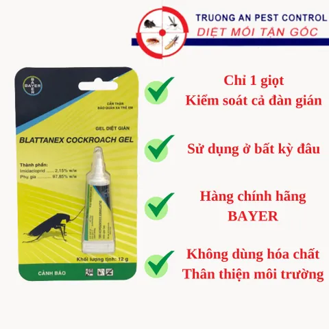 Gel diệt gián BLATTANEX, chuyên dùng diệt gián trong nhà, sản phẩm của Bayer, tuýp 12g
