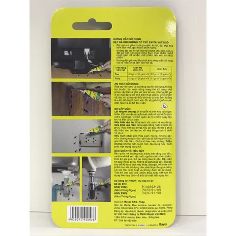 Gel diệt gián BLATTANEX, chuyên dùng diệt gián trong nhà, sản phẩm của Bayer, tuýp 12g