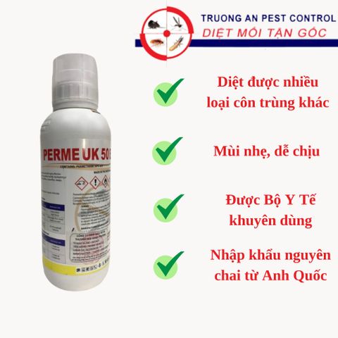 Thuốc diệt muỗi PERME UK mùi nhẹ diệt được nhiều loại côn trùng nhập từ Anh Quốc chai 1 lít