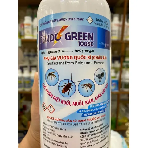 Thuốc diệt muỗi FENDO GREEN, không mùi hiệu quả, phun phòng sốt xuất huyết, chai 1 lít
