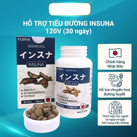 TPBVSK: Viên uống Insuna Nhật Bản 120 viên, hỗ trợ chuyển hóa đường, cải thiện chỉ số đường huyết