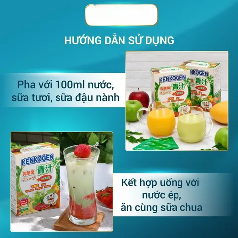 Bột rau củ mầm lúa mạch grass barley Nhật Bản KENKOGEN +16 loại trái cây chất xơ lợi khuẩn vitamin