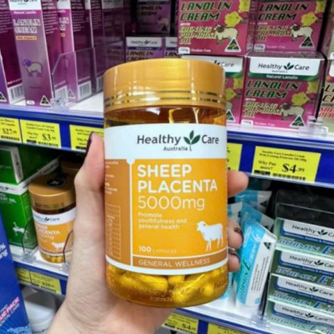 Viên Uống Nhau Thai Cừu Healthy Care Sheep Placenta 5000 mg - Tăng Cường Sức Khỏe & Làm Đẹp Da 100 viên - Sản Phẩm Từ Úc