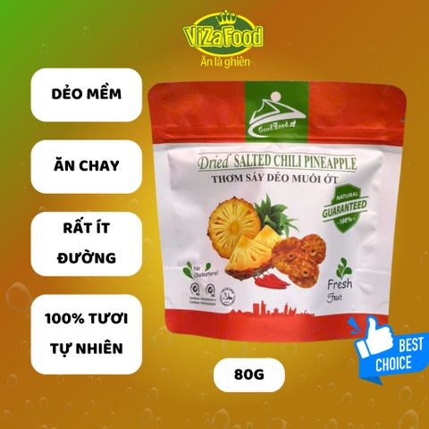 Thơm sấy dẻo muối ớt, đỉnh cao nông sản việt, túi 100g - Viza Food
