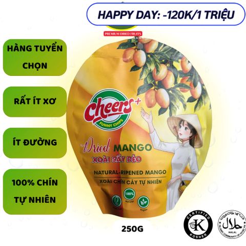 Xoài chín cây sấy dẻo nguyên vị, chất lượng thượng hạng, quà tặng, túi 250g - Viza Food
