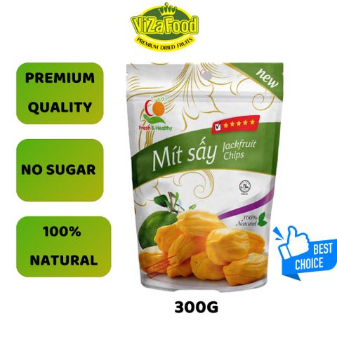 CRISPY dried Thai jackfruit, spongy, delicious, crispy, no sugar, 300G package - Viza Food