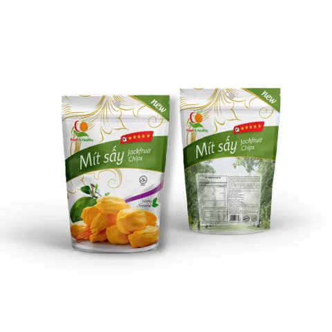 CRISPY dried Thai jackfruit, spongy, delicious, crispy, no sugar, 300G package - Viza Food
