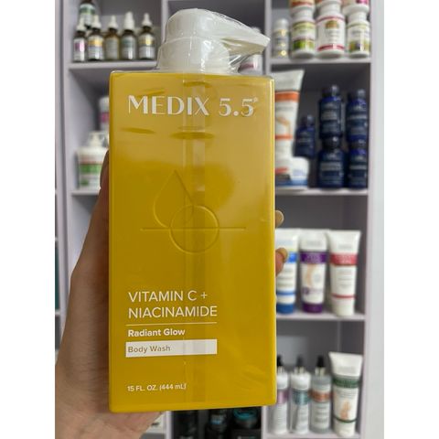 [MỸ] Sữa Tắm Body Wash, Radiant Glow, Vitamin C + Niacinamide, Medix 5.5 15 fl oz (444 ml)