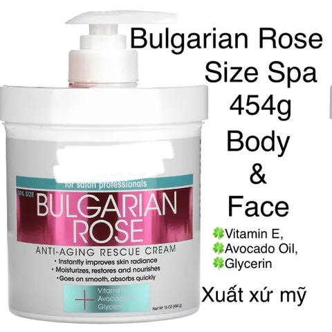 [Mỹ] Kem dưỡng Bulgarian Rose 454g size spa dưỡng ẩm phục hồi da khô