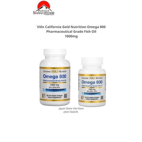 [Mỹ ] Viên đâu cá  California Gold Nutrition Omega 800 Pharmaceutical Grade Fish Oil 30 viên