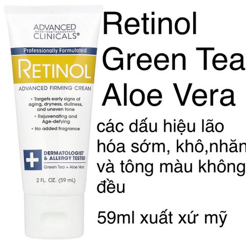 [Mỹ size mini] Retinol giảm lão hoá Advanced Firming Cream 59ml  Collagen Skin Rescue Lotion 2oz Advanced Clinicals