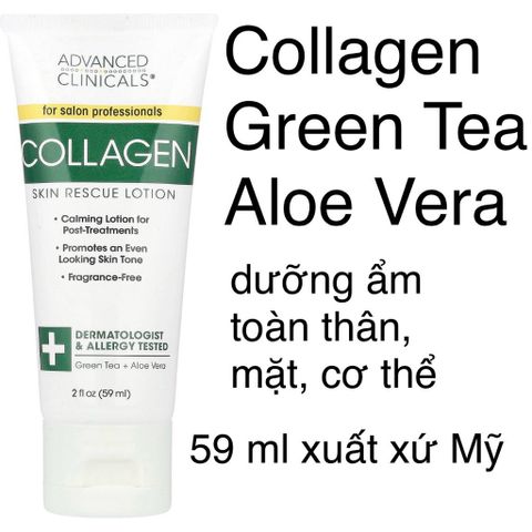 [Mỹ size mini] Retinol giảm lão hoá Advanced Firming Cream 59ml  Collagen Skin Rescue Lotion 2oz Advanced Clinicals