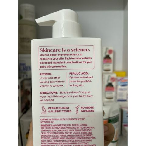 [MỸ] Cream Retinol + Ferulic Acid Body Cream, Age Rewind Medix 5.5 No Added Fragrance 444ml nếp nhăn, chảy xệ, da Crepey