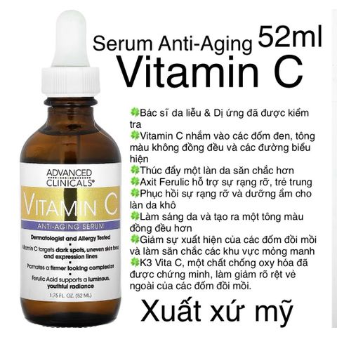 [ Mỹ ] SERUM VITAMIN C ADVANCED CLINICALS 52ml