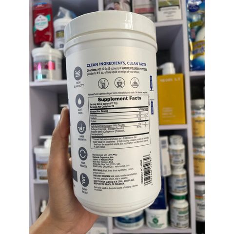 [Mỹ] Bột collagen peptides marine thủy phân chiếc xuất từ Cá hỗ trợ tóc, da, móng, khớp..244g Natures Plus