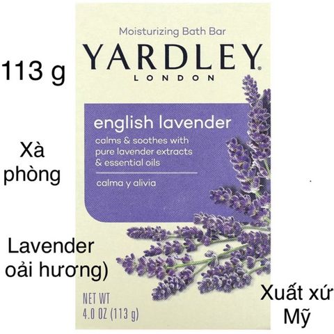 [MỸ] Xà phòng Yardley London 113g hương : Lemon Verbena, Aloe & Avocado, Lavender, Cocoa Butter, Oatmeal & Almond. ẩm da