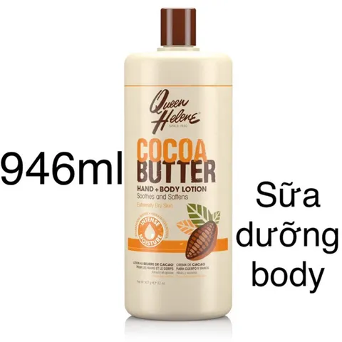 [MỸ] Sữa dưỡng body Queen Helene Cocoa Butter, 32 Oz 946ml hạt bơ mỡ