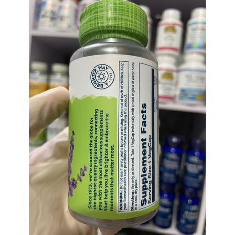 [Mỹ] Hỗ trợ thaii sảnn  Solaray Vitex, Dietary Supplement 400mg 100viien