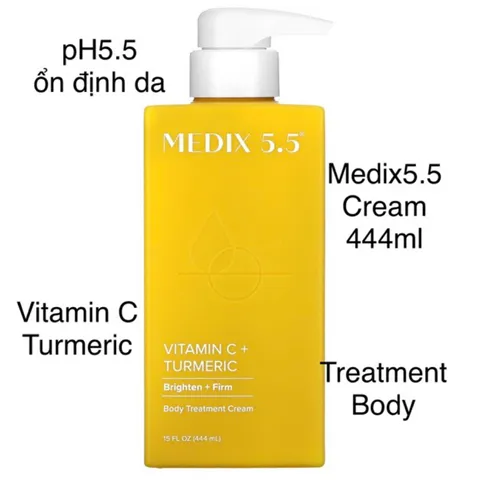 [MỸ.MỚI ] kem pH5.5 Vitamin C + Turmeric Cream Vitamin C &  nghệ 444ml nâng tone phục hồi Medix5.5