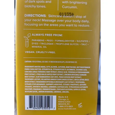 [MỸ.MỚI ] kem pH5.5 Vitamin C + Turmeric Cream Vitamin C &  nghệ 444ml nâng tone phục hồi Medix5.5
