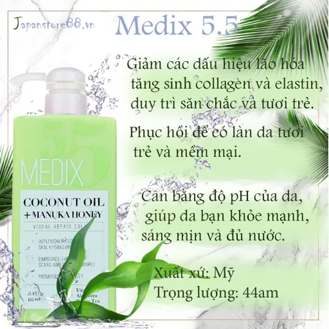 [MỸ 5 loại ] Retinol Medix pH5.5 Hyaluronic + Kem hoa hồng 444ml