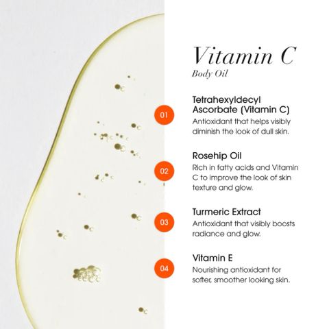 [MỸ] Dầu body oil vitamin C 112ml Nghệ, Dầu Bưởi, Dầu Tầm Xuân, Vitamin E sáng mịn mượt da khoẻ sáng