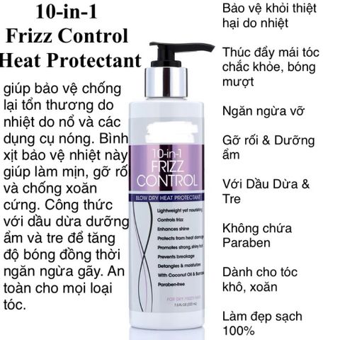 [MỸ] Dưỡng tóc 10 in 1 dành cho mọi loại tóc bảo vệ phục hồi tạo kiểu mềm mượt ngăn chẻ ngọn ad_van_ced clini_cals 222ml