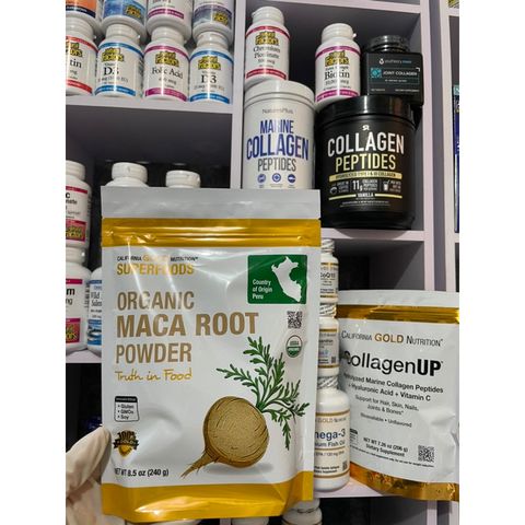 [MỸ] Bột Organic Rễ Maca Root California Gold Nutrition® SUPERFOODS 240g cải thiện da, tâm trạng, tập trung trí nhớ