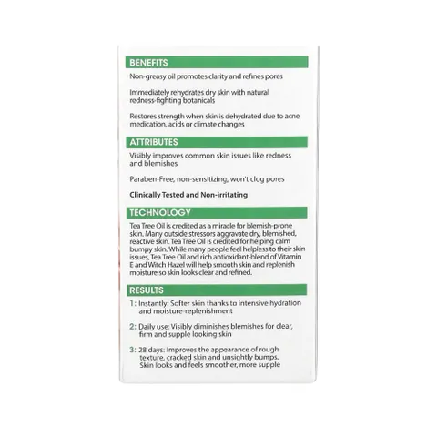 [Mỹ] Serum Dầu cây trà mẩn đỏ nổi mụn, mụn trứng cá da khô ngứa Vitamin E Chiết xuất hướng dương 53ml