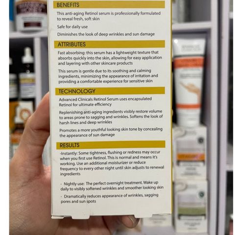 [MỸ] Retinol Serum Advanced Clinicals 52ml trẻ hoá da