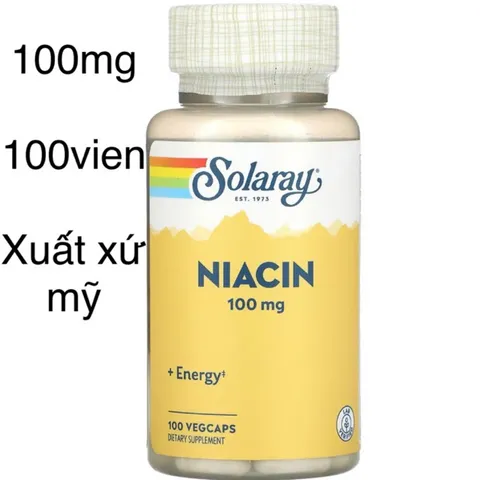 [Mỹ] viên Niacin 100mg  & 500mg SOLARAY ngừa mụn