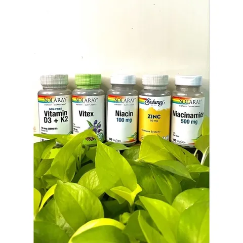 [MỸ] viên uống Niacinamide 500mg Solaray  100 VIÊN ngừa mụn