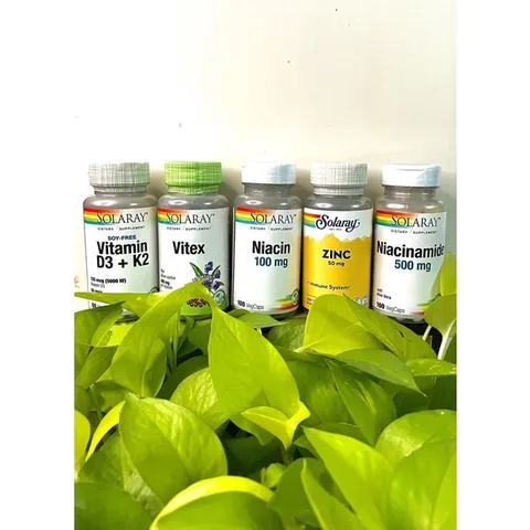 [Mỹ] viên Niacin 100mg  & 500mg SOLARAY ngừa mụn